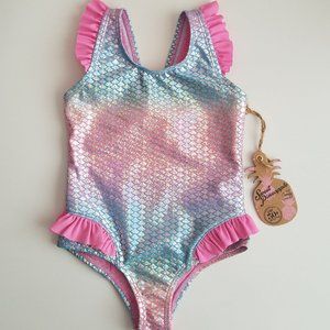 2T PINK MERMAID BOW SWIMSUIT ONE PIECE UVF 50+ PRO